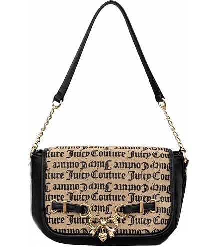 Juicy Couture Pop that Lock Flap Crossbody Bag (Pecan White